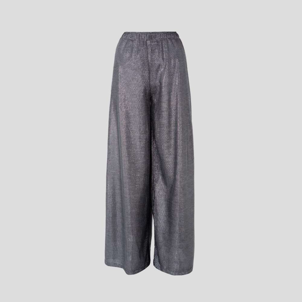 Picture of silver wide legged trousers