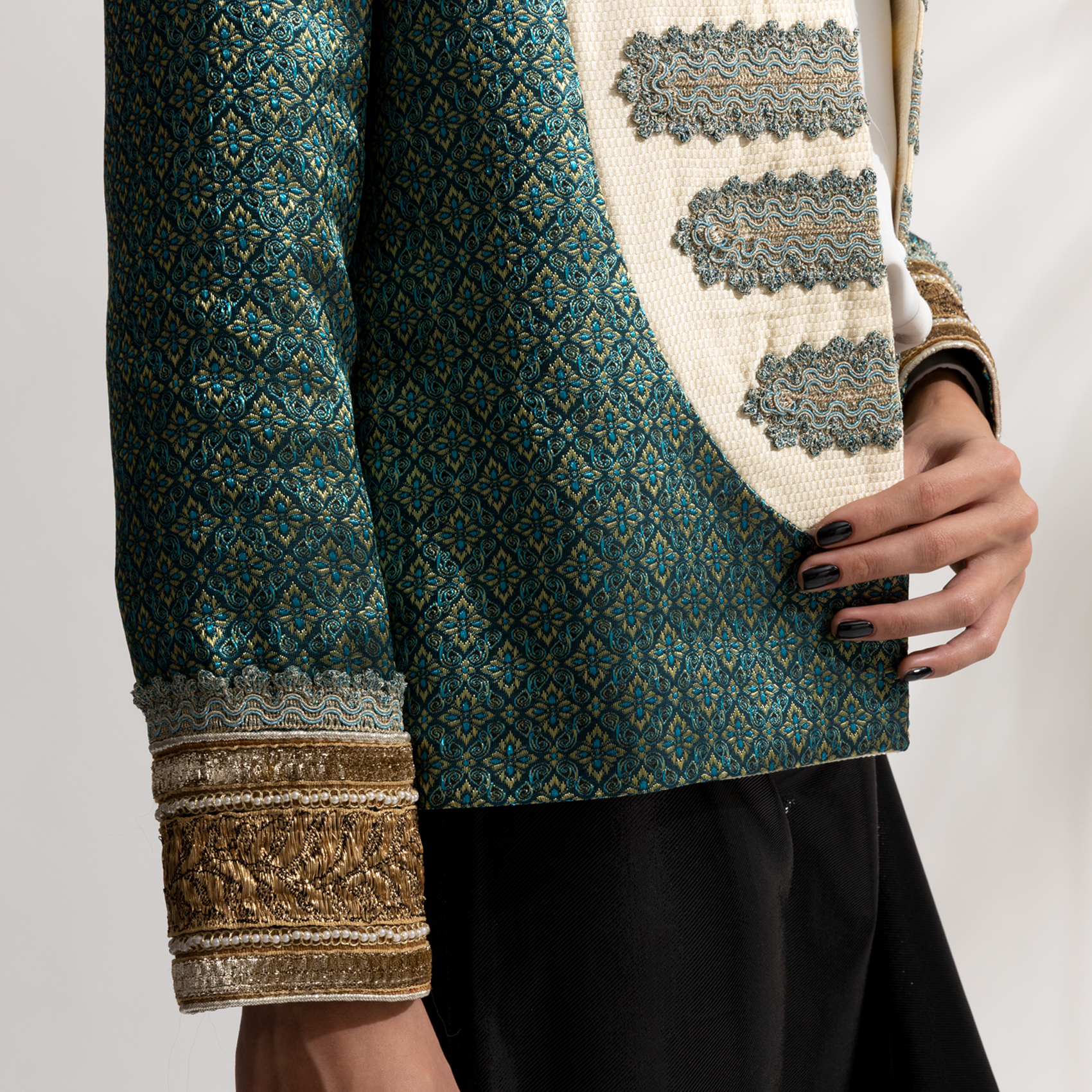 Picture of Women's blue green silk coat