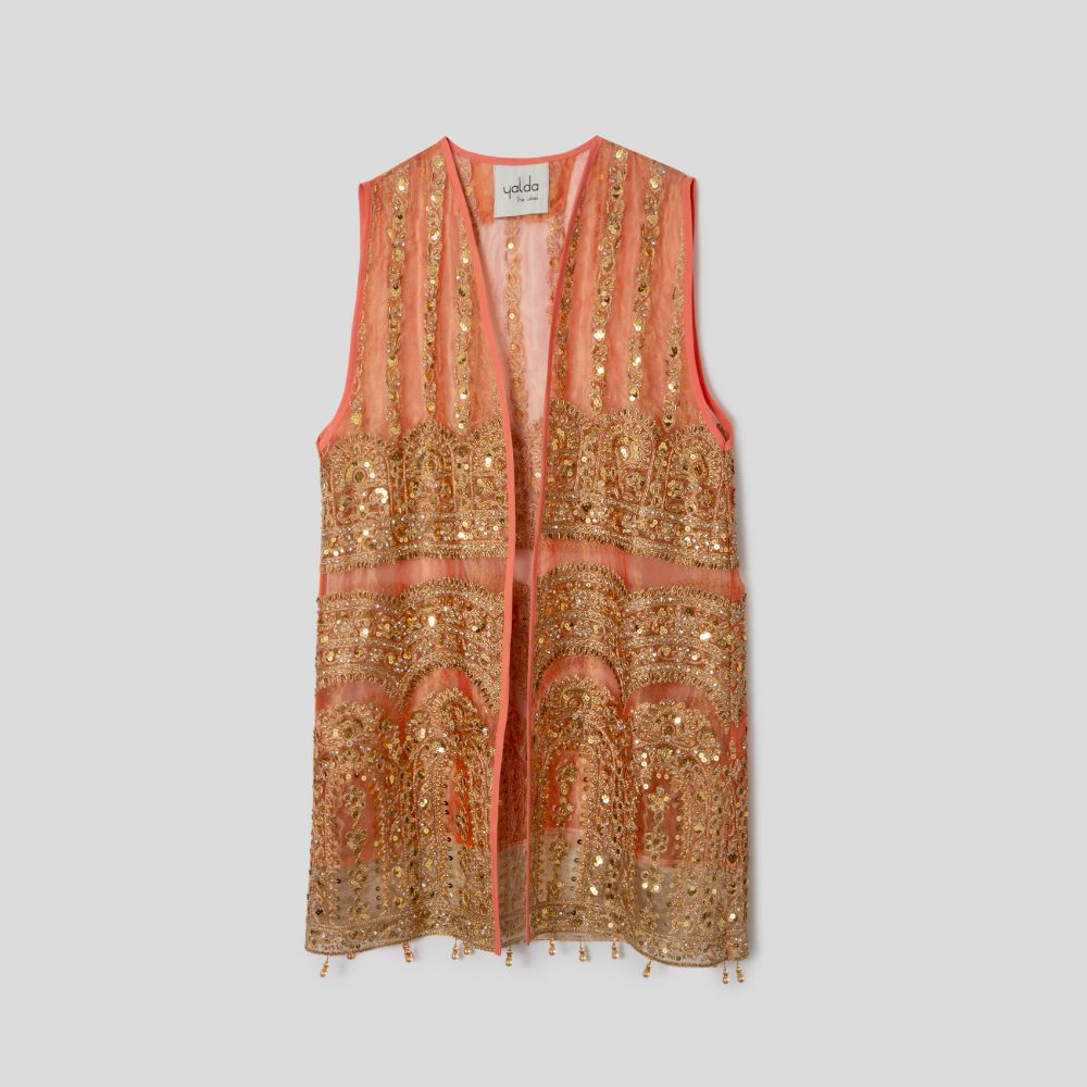 Picture of Women's organza vest embroidered with stones