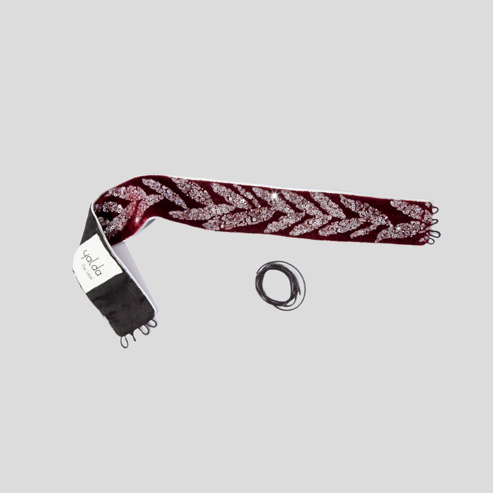 Picture of Crimson velvet sequined women's belt