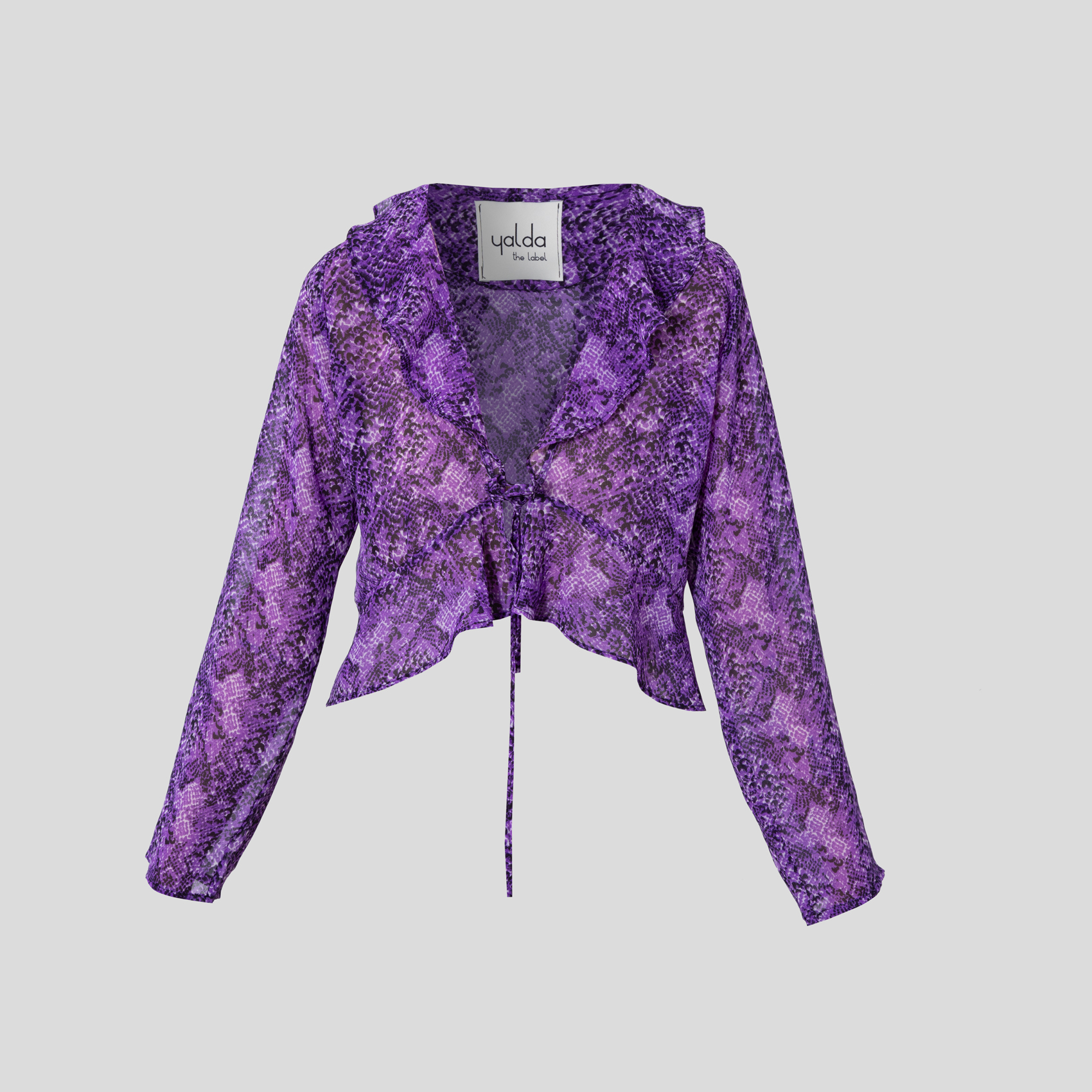 Picture of  Patterned purple silk women's blouse