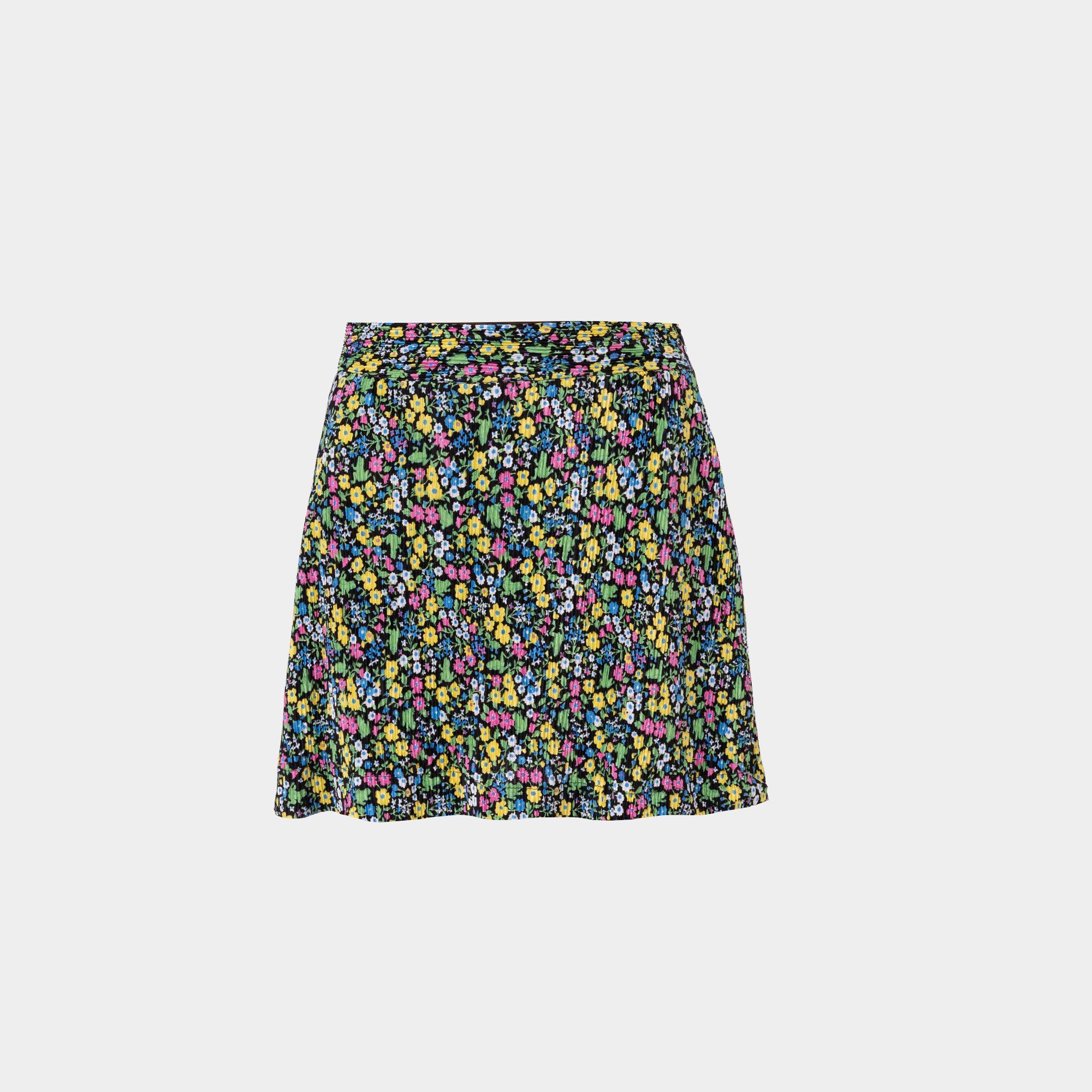 Picture of Floral pleated women's short skirt