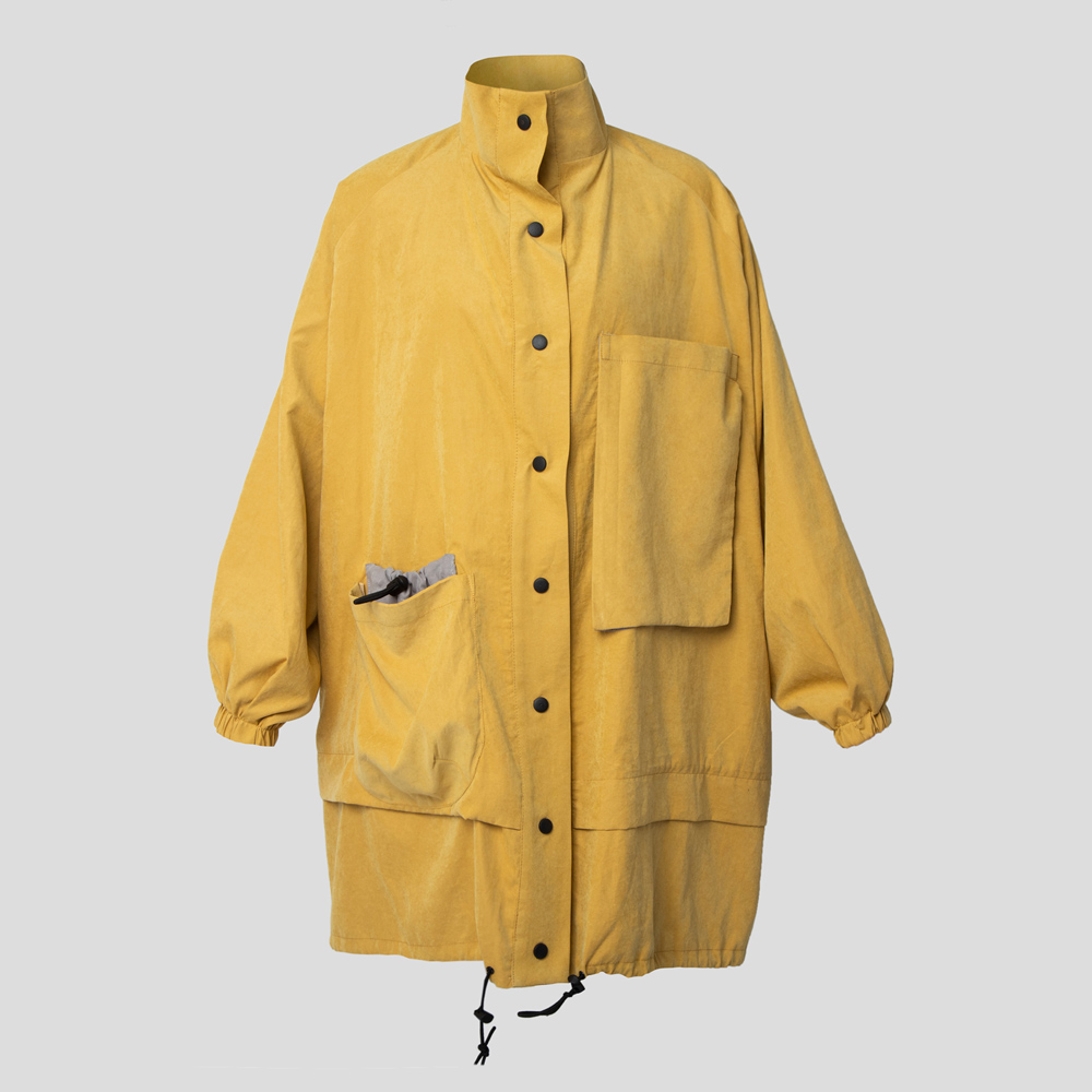 mustard rain jacket