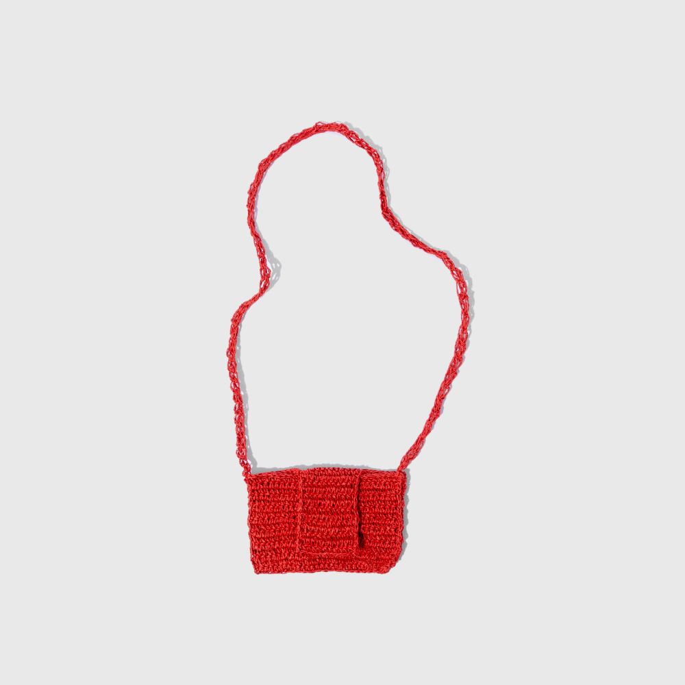 Picture of Red raffia bag