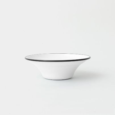 Picture of Black round white salad dish