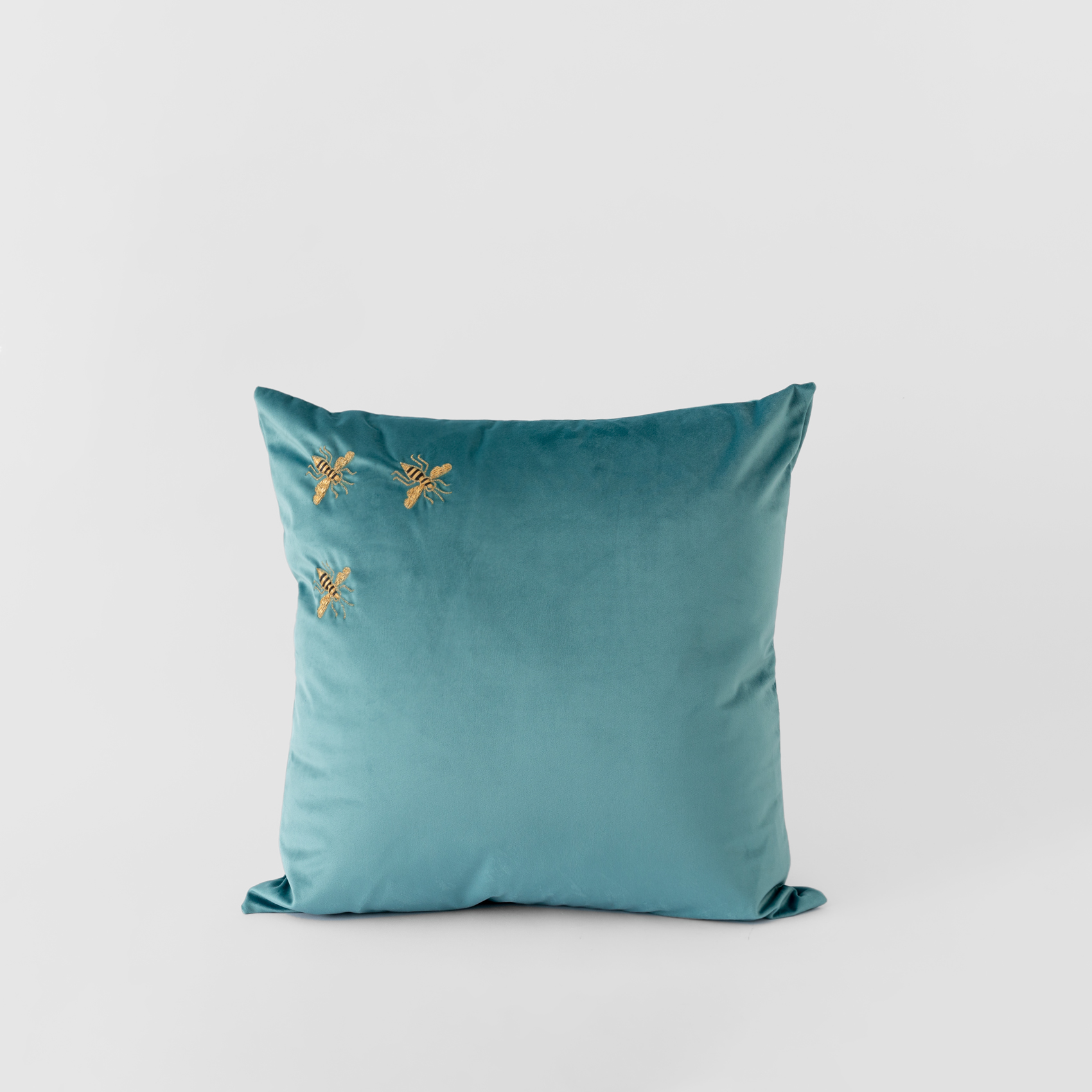 Picture of Blue bee embroidered cushion