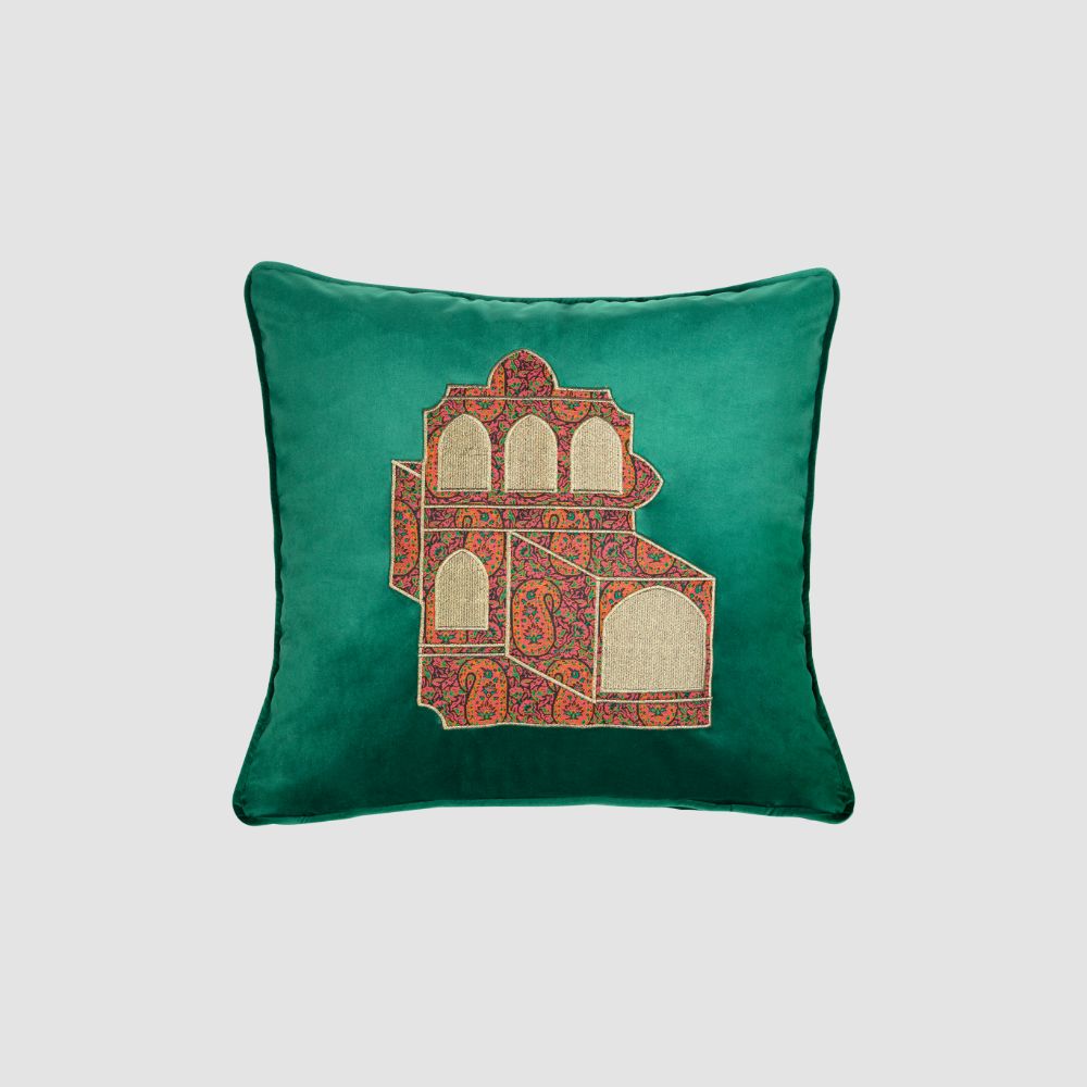 Picture of Green velvet cushion