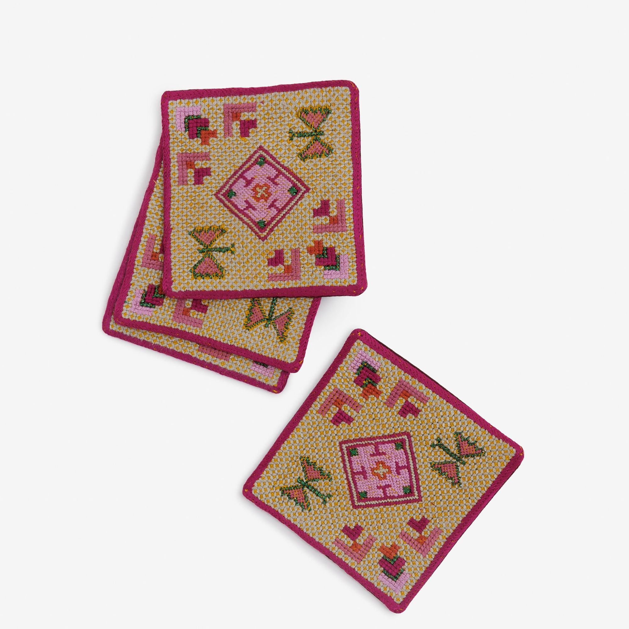 Picture of Persian garden coasters magenta