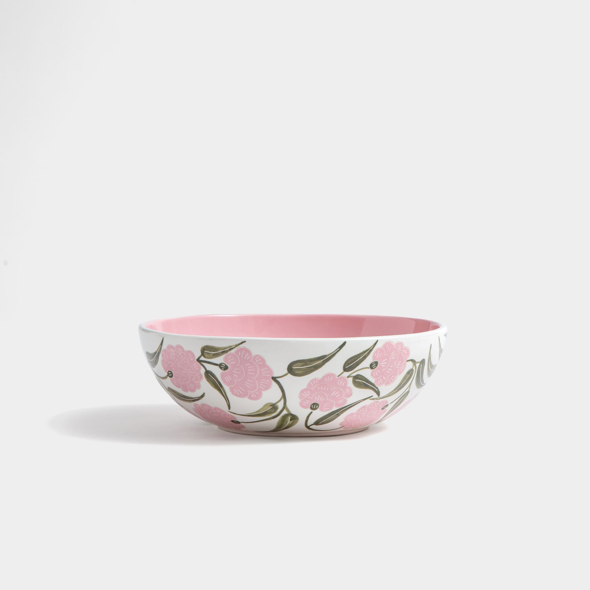 Picture of Pink flower glaze and clay bowl