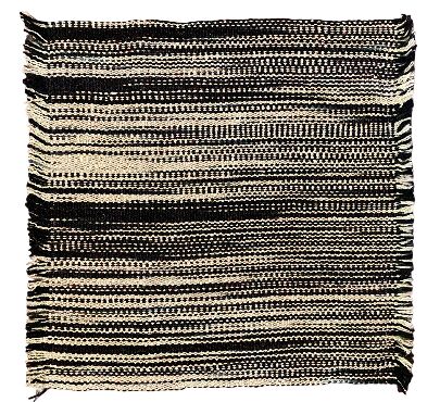 Picture of Black and white wool cushion, carpet