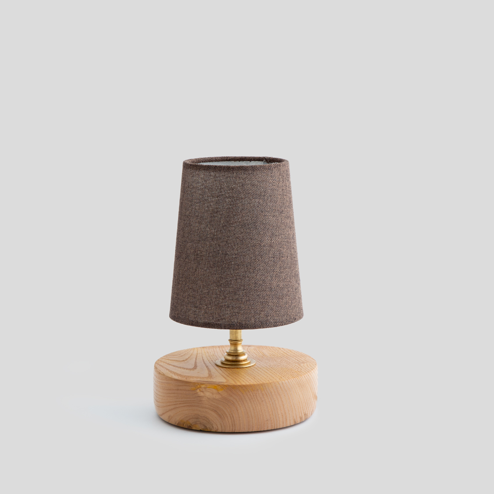 Picture of Oak and brass lampshades