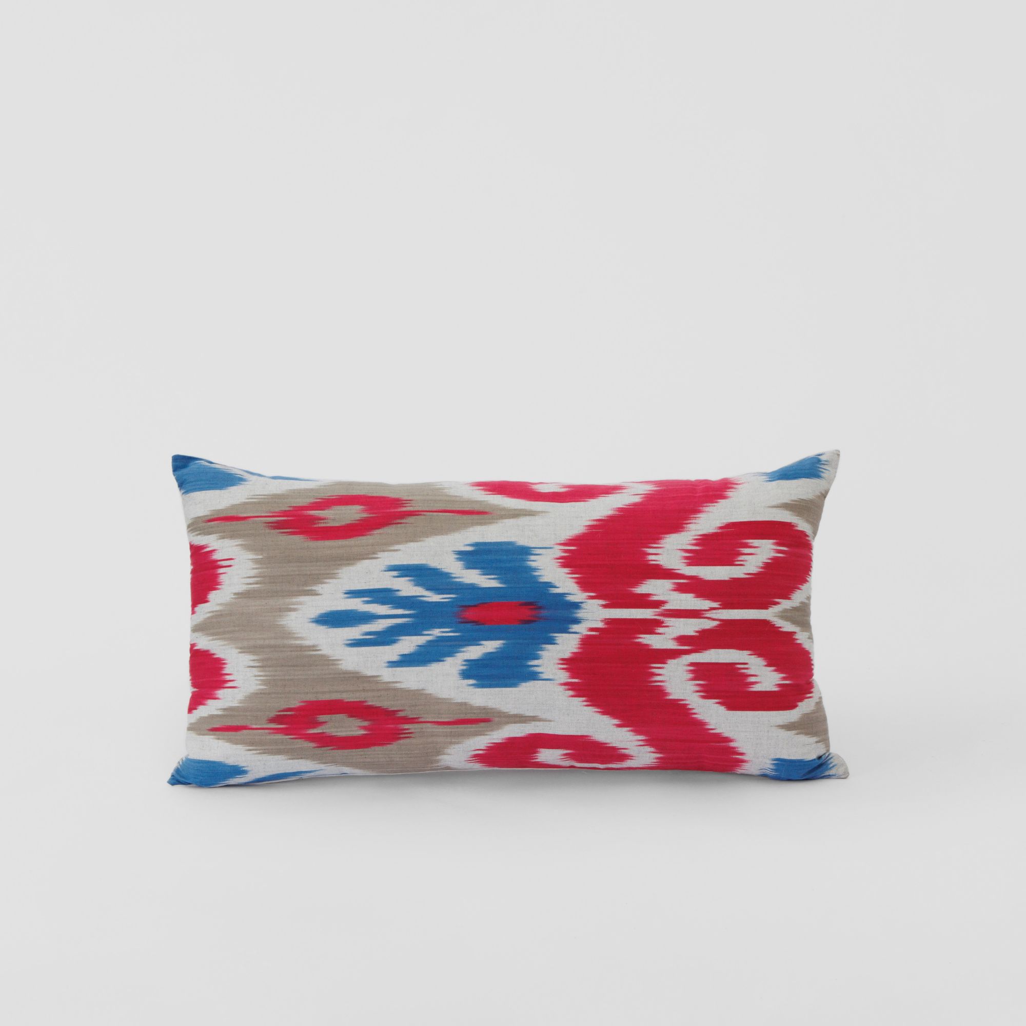 Picture of Blue and white and magenta summer wool cushion