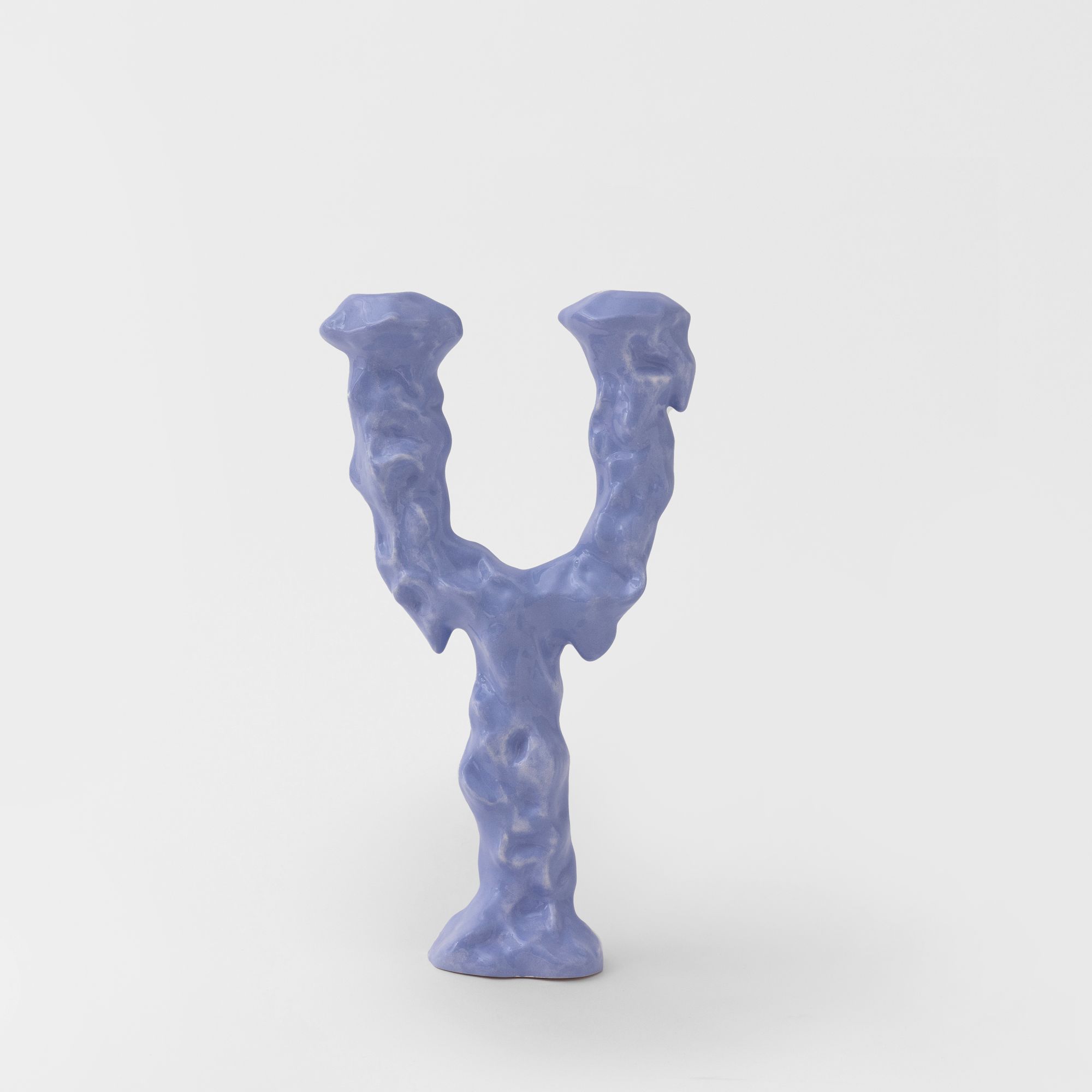 Picture of Candlestick with two branches of Indigo ceramic tree