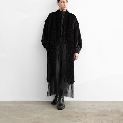 Picture of S-T fall-spring 6 black fur maxi jacket